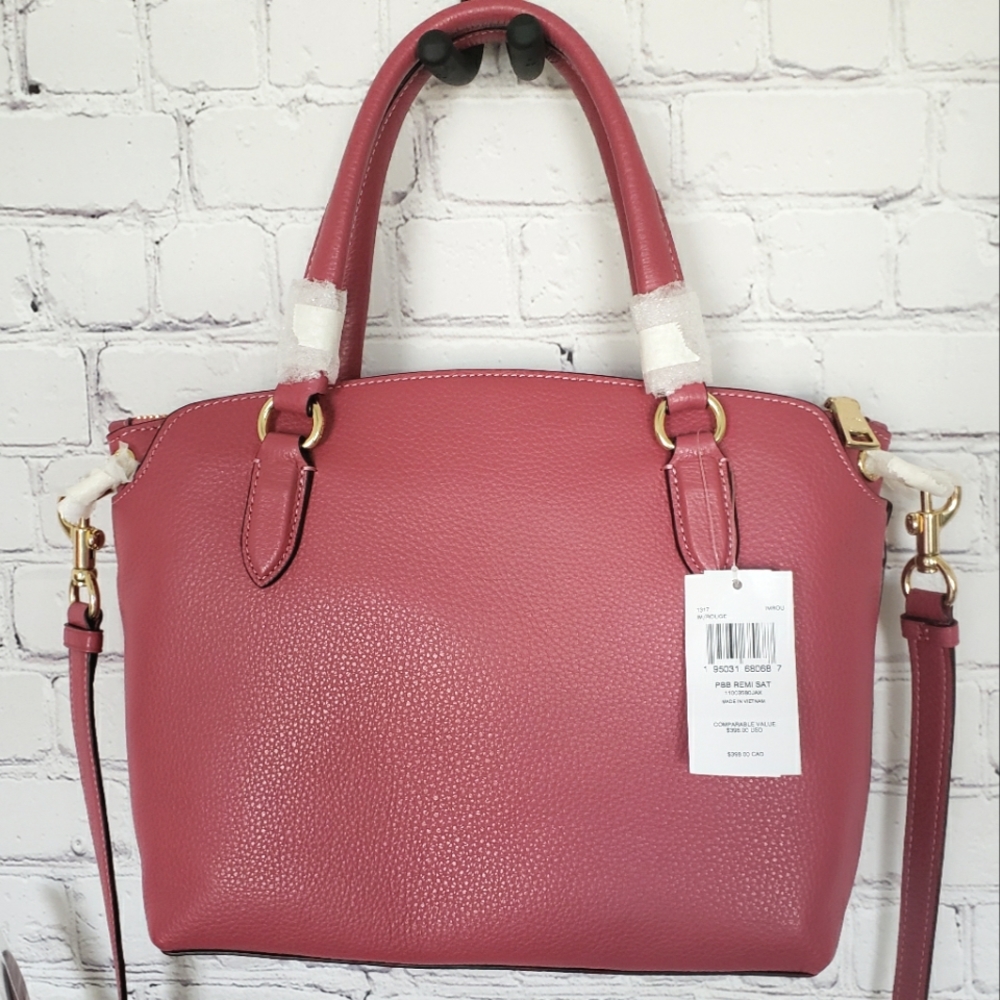 COACH Remi Dusty Rose Genuine Pebbled Leather Satchel—NWT - Picture 2 of 14
